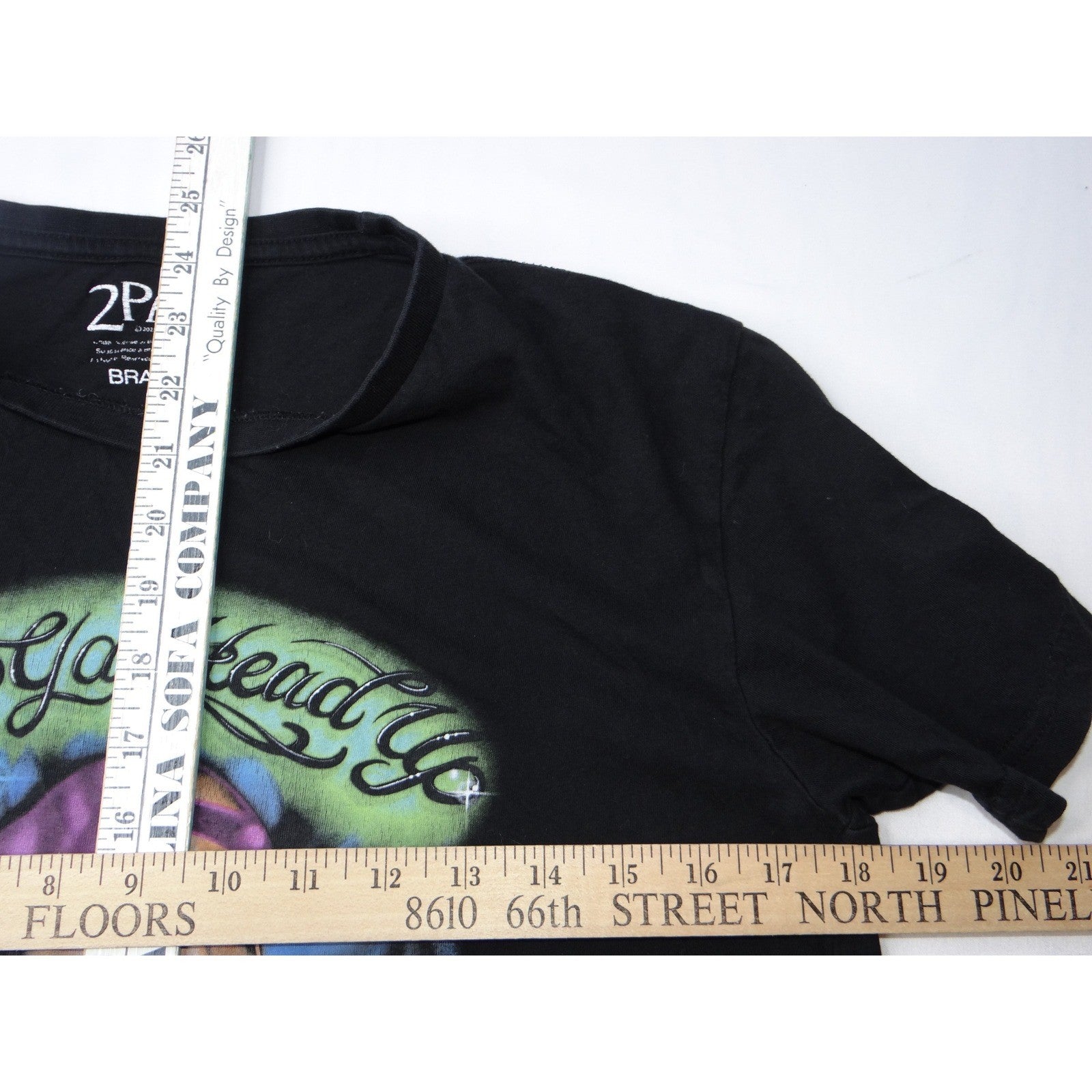 2Pac Keep Ya Head Up Graphic T Shirt Black Short Sleeve Size S Bravado