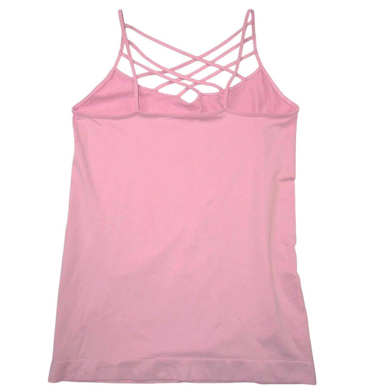 Zenana Outfitters Pink Lattice Strappy Neck Camisole Tank Top NT-6660X 1X/2X