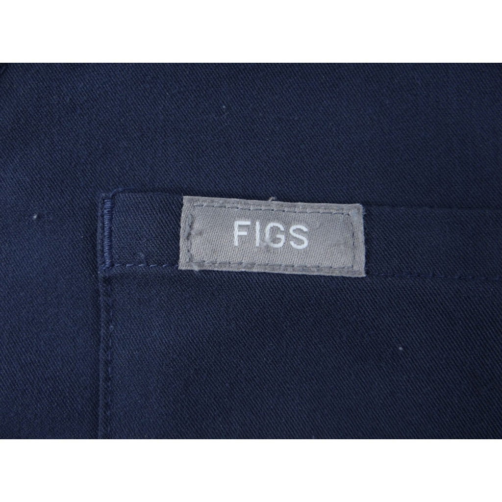 FIGS Technical Collection Navy Blue V-Neck Scrub Top Womens XS Chest Pocket