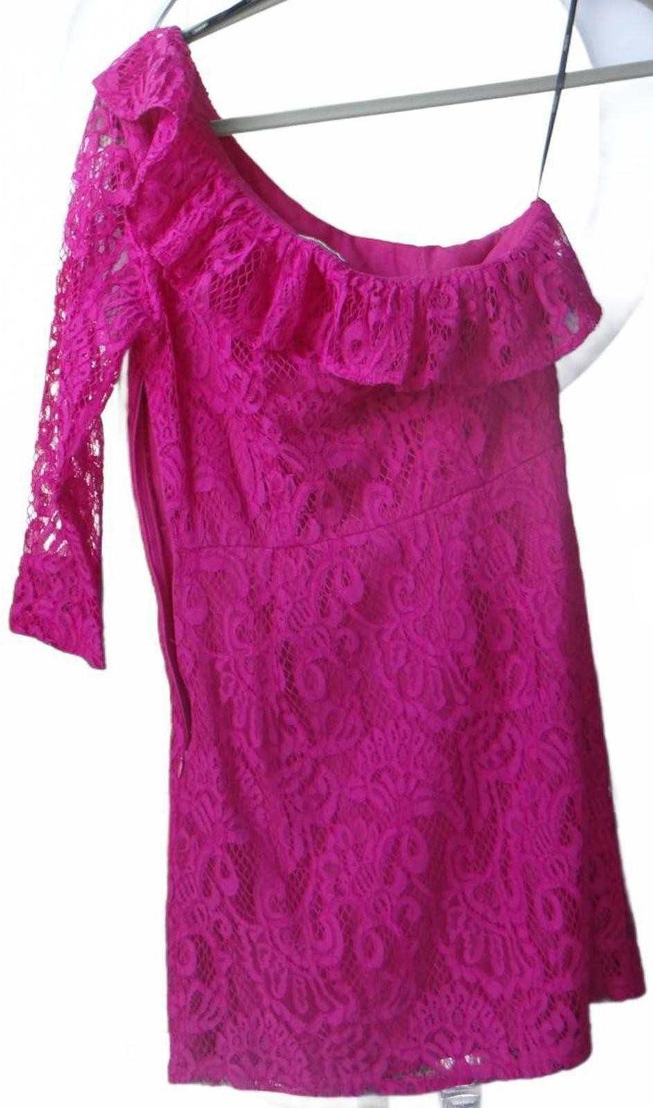 Forever 21 Off-Shoulder Lace Dress - Vibrant Pink