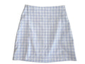 Brandy Melville White and Light Blue Plaid Mini Skirt