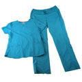 Dickies EDS Essentials Womens Scrub Set Teal Blue V-Neck Top And Pants XL- Tall