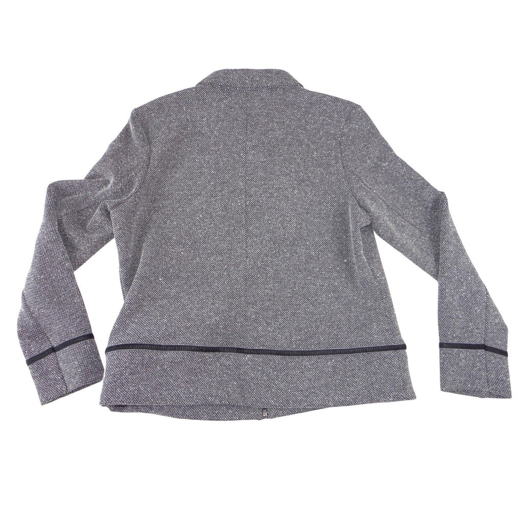 Emma James Petite Grey Textured Zip-Up Jacket Liz Claiborne Size P