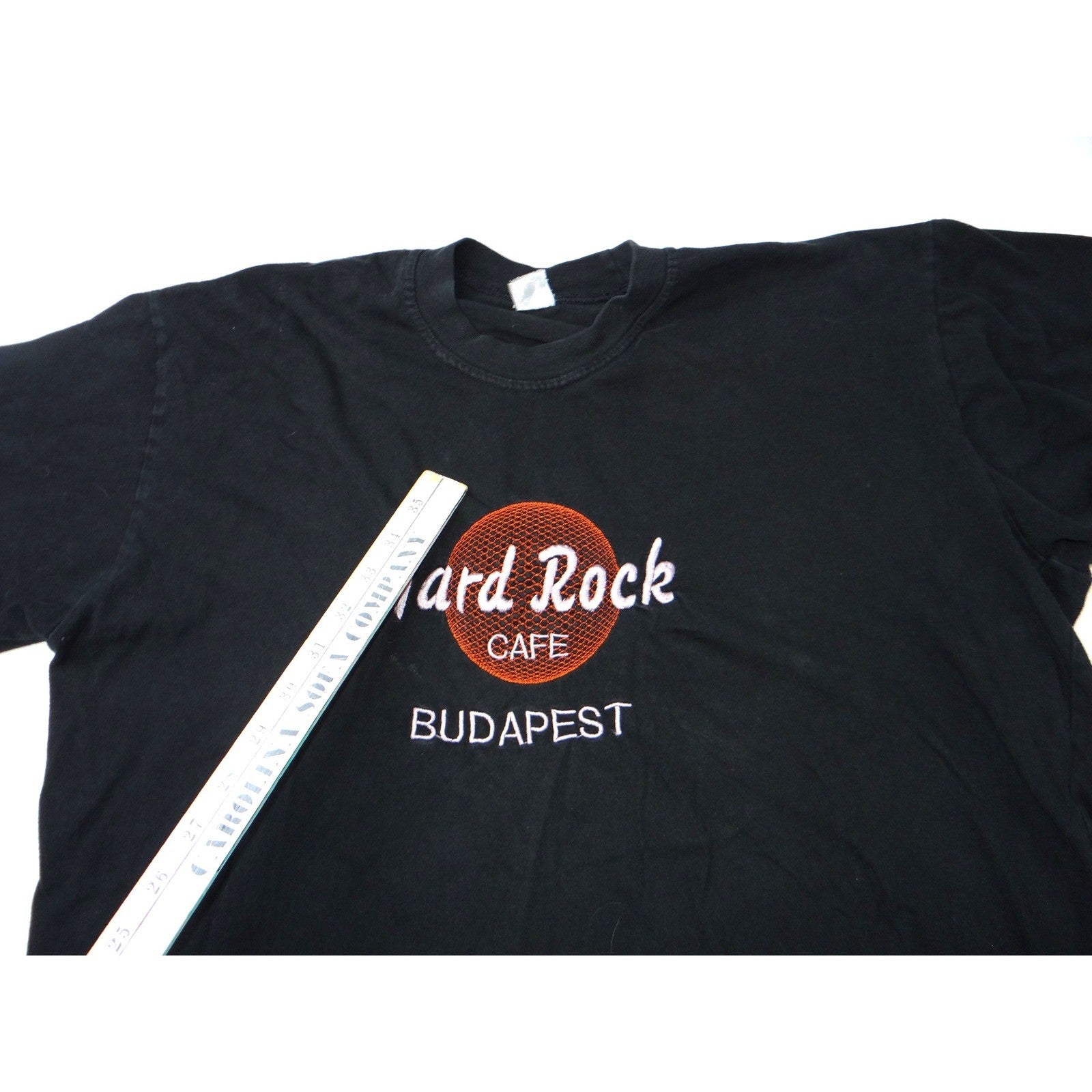 Hard Rock Cafe Budapest Black Embroidered T Shirt Mens XL