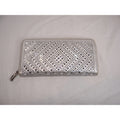 Sparkling Silver Rhinestone Zip Around Wallet Clutch for Women