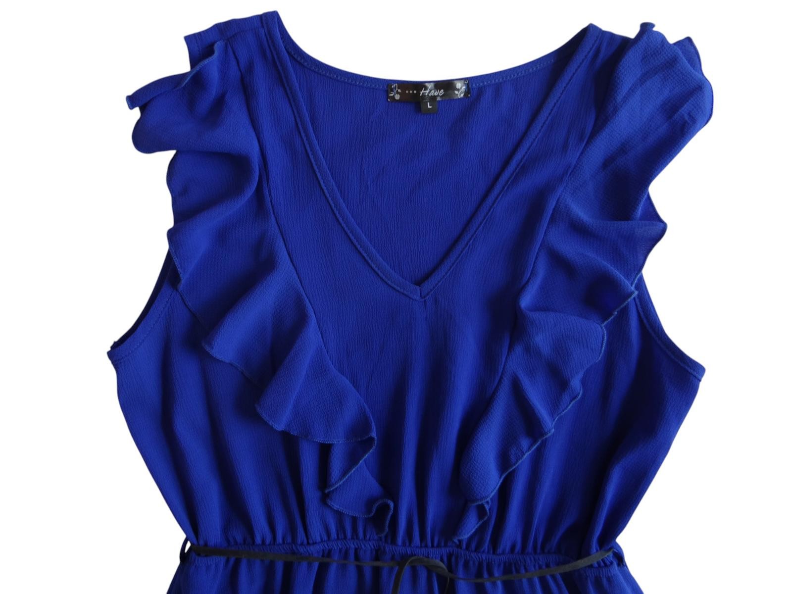 Elegant Ruffled V-Neck Dress by Have - Size L