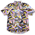 MASSIVE Men's Geometric Print Short Sleeve Button Up Shirt Small