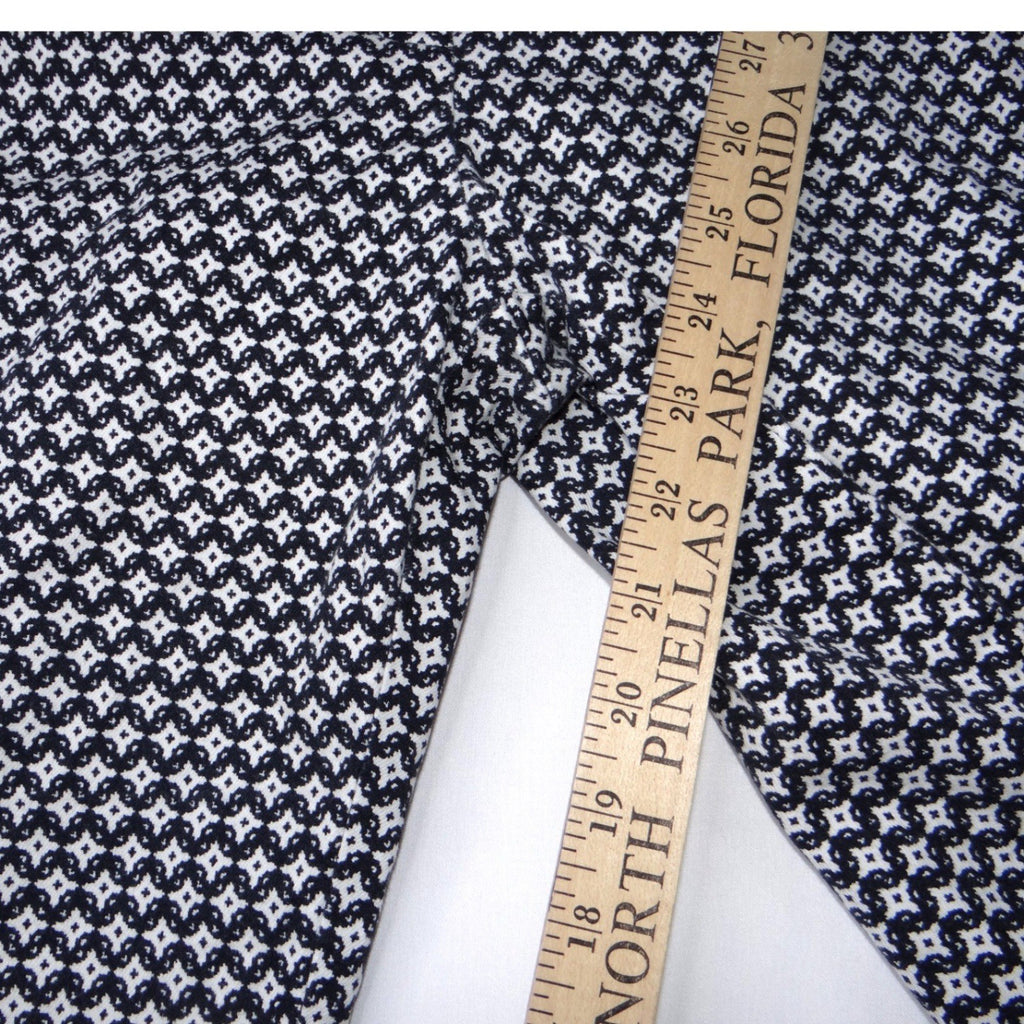 LOFT Outlet Petite Modern Trousers Pants Geometric Print Navy White Size 8P