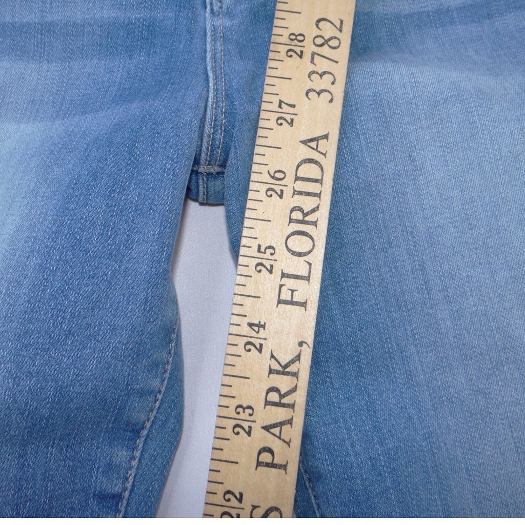 Frame Denim Le High Skinny Light Wash Frayed Hem Jeans Size 28