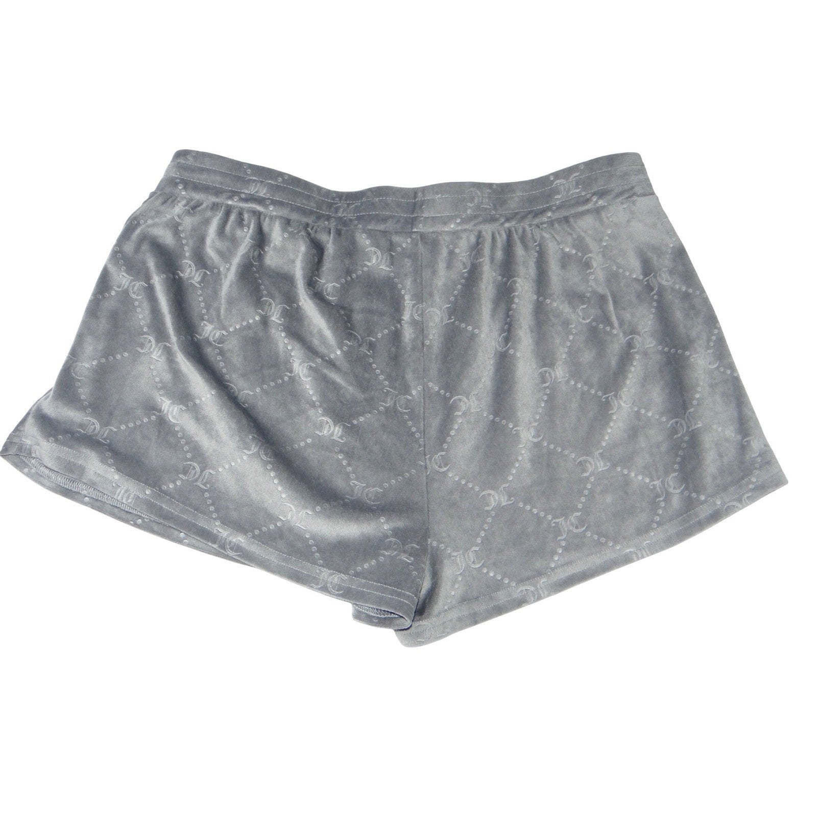 Juicy Couture Velour Shorts Grey All Over JC Logo Sleepwear Loungewear Women XL
