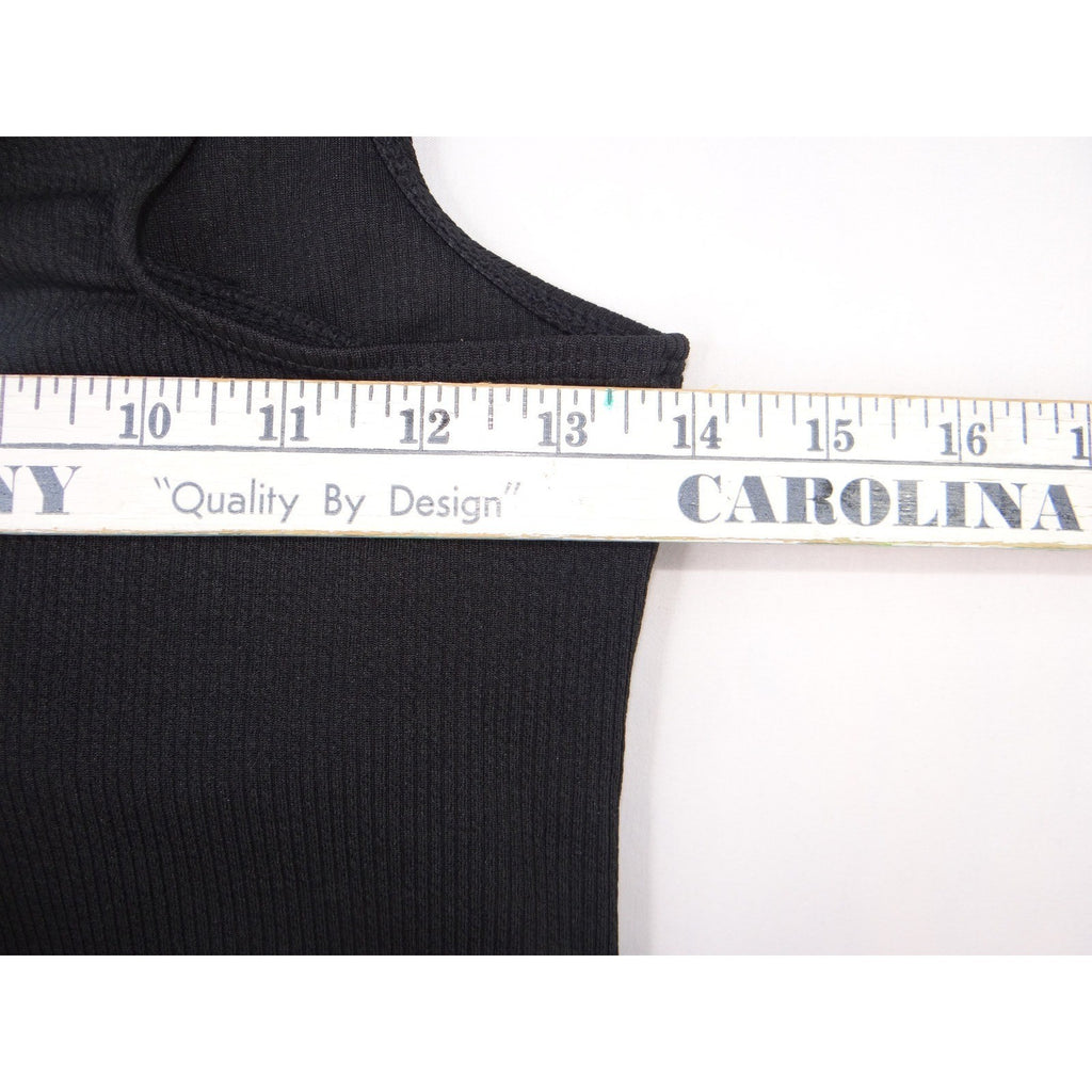 Black One Shoulder Cutout Ribbed Bodysuit Size M
