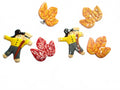 Handmade Ceramic Fall-Themed Button Covers & earrings