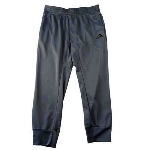 Adidas Mens Athletic Jogger Pants Gray Elastic Waist 3 Stripe Logo
