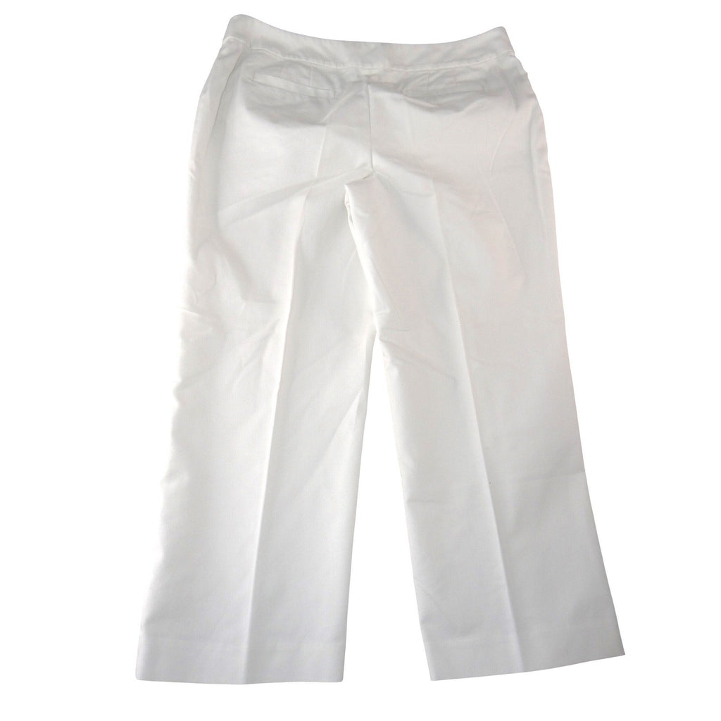 Ann Taylor Womens White Wide Leg Twill Dress Pants Trousers Size 10