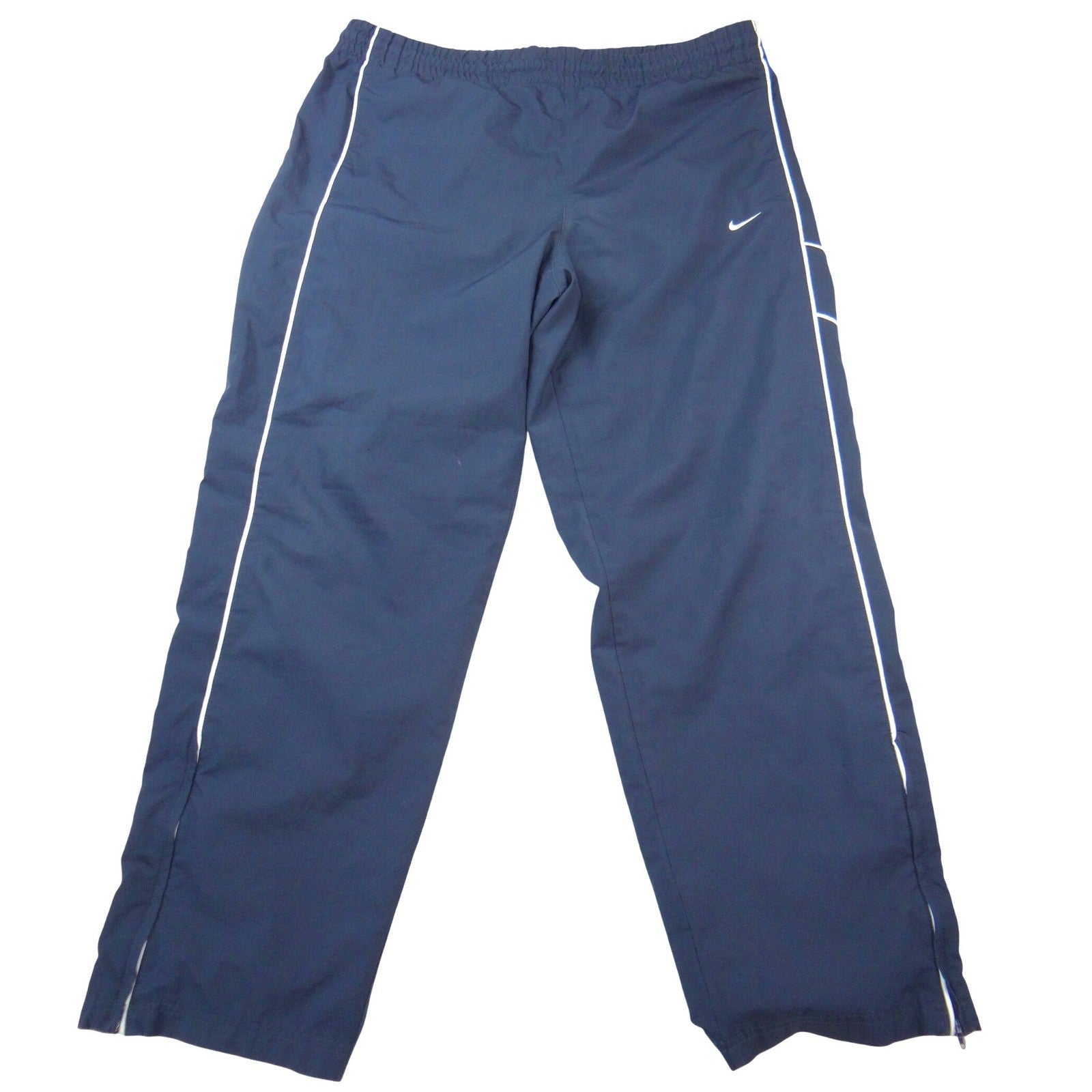Nike Mens XL Track Pants Navy Blue Mesh Lined Side Zip Windbreaker Warmup