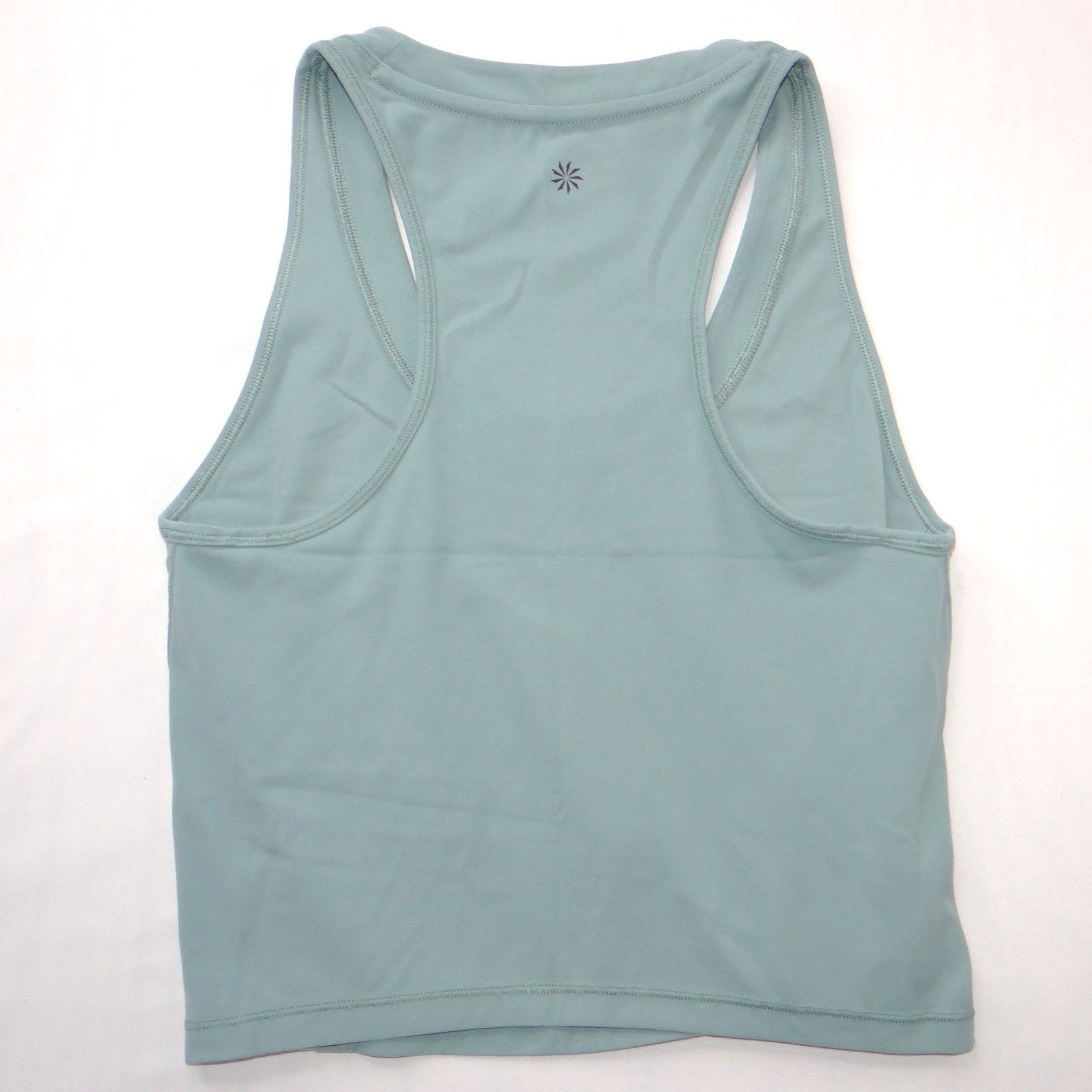 Athleta Womens Racerback Cropped Tank Top Sage Green Small Petite SP Scoop Neck