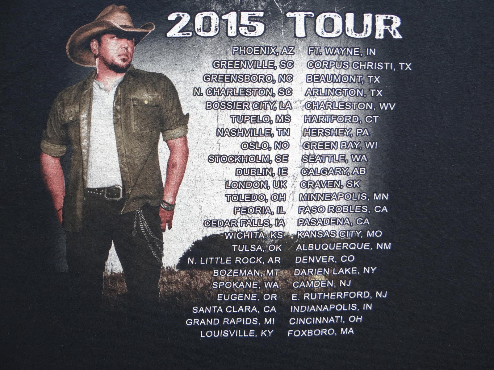 Jason Aldean 2015 Tour Black Graphic T-Shirt