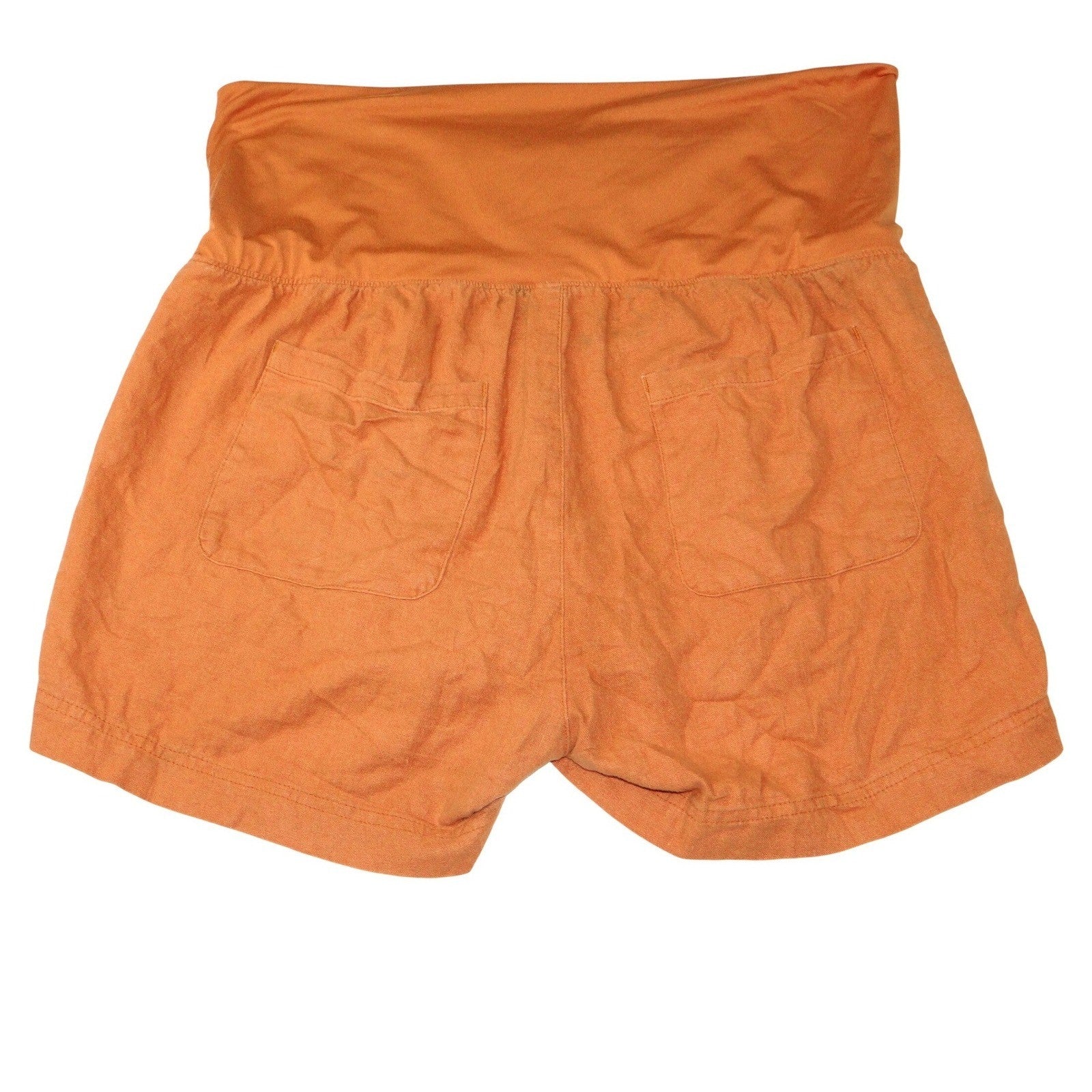 Old Navy Maternity Shorts Orange Cotton Blend Elastic Waist Size L