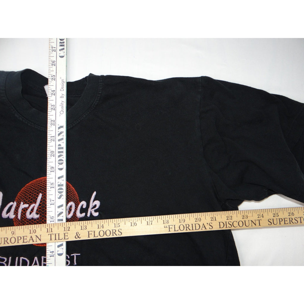 Hard Rock Cafe Budapest Black Embroidered T Shirt Mens XL