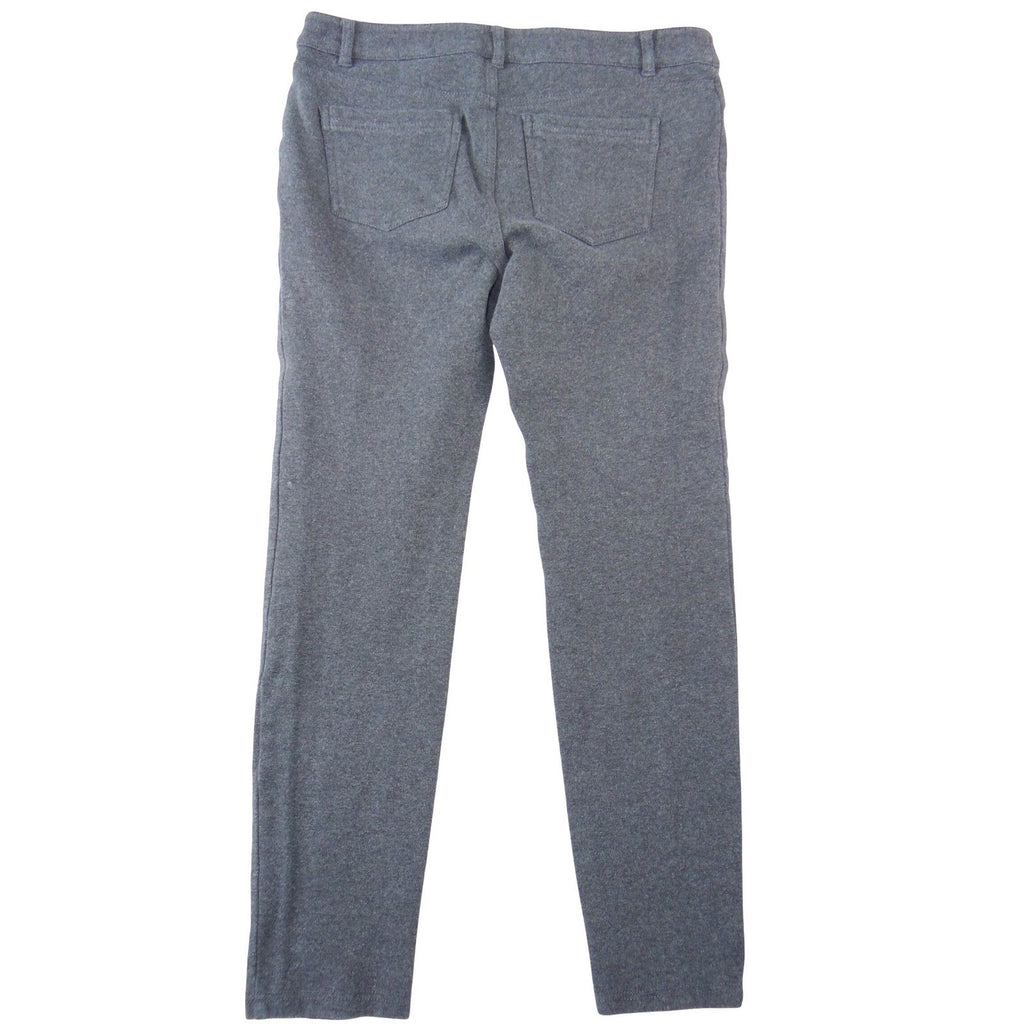 DKNY Jeans Womens Charcoal Gray Knit Skinny Pants Front Seam Zip Pockets Size 10