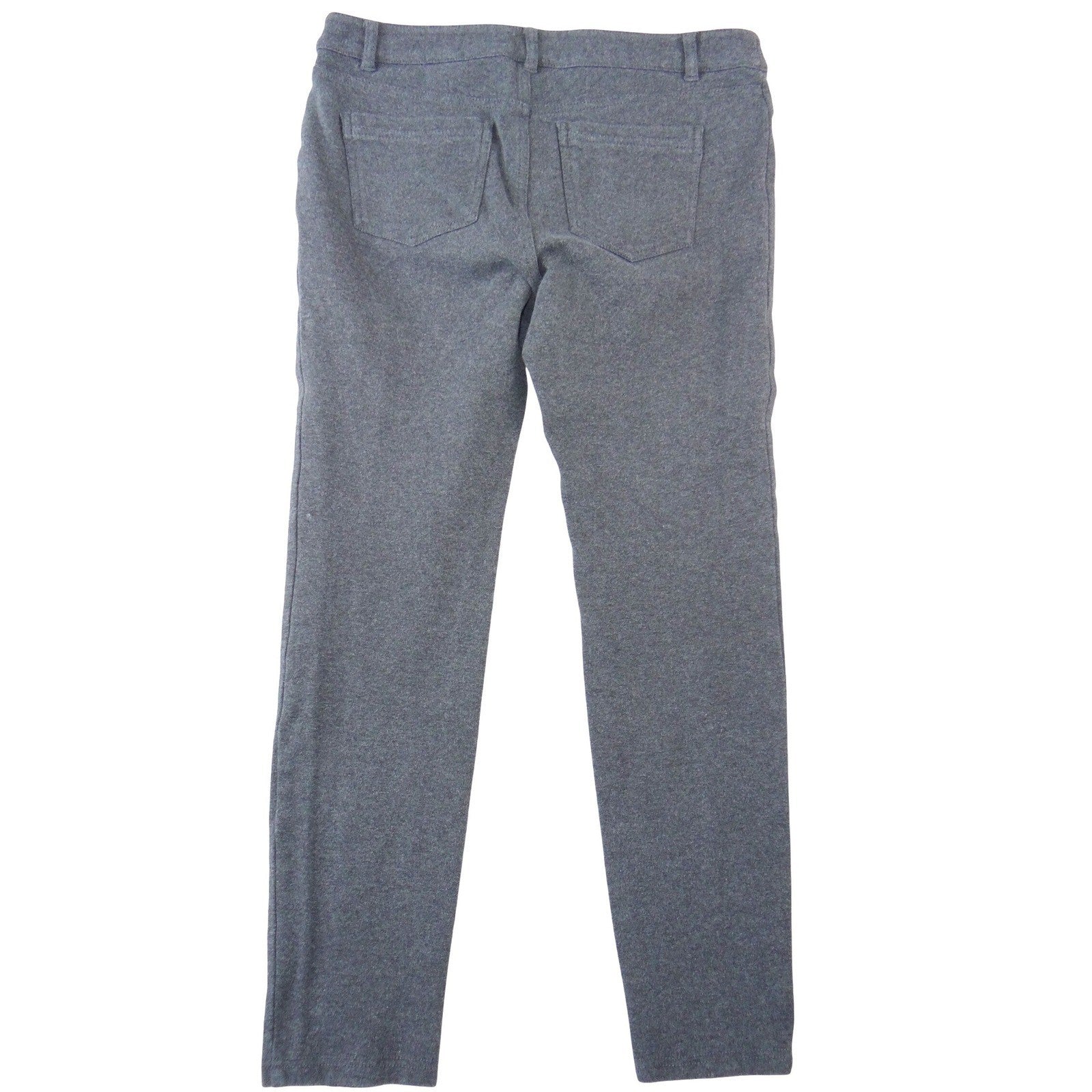 DKNY Jeans Womens Charcoal Gray Knit Skinny Pants Front Seam Zip Pockets Size 10
