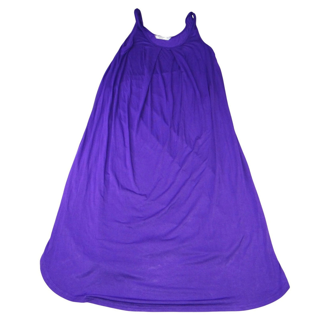 Ekouaer Purple Tank Maxi Dress Women's Size M Spaghetti Strap Pleated Front