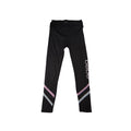 Bebe Sport Leggings Black Pink Blue Stripe Logo Athletic Activewear Size L