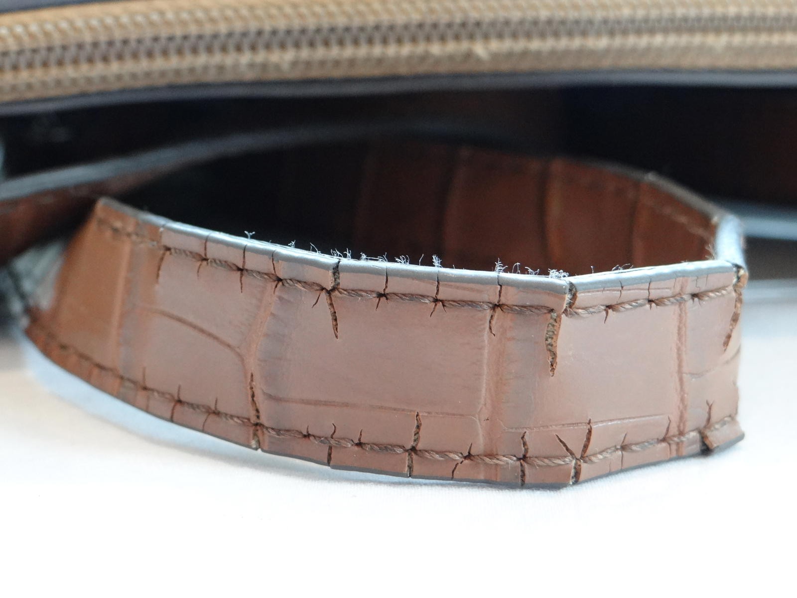 Brown Leather Women's Crossbody Bag with Multiple Zippered Compartments