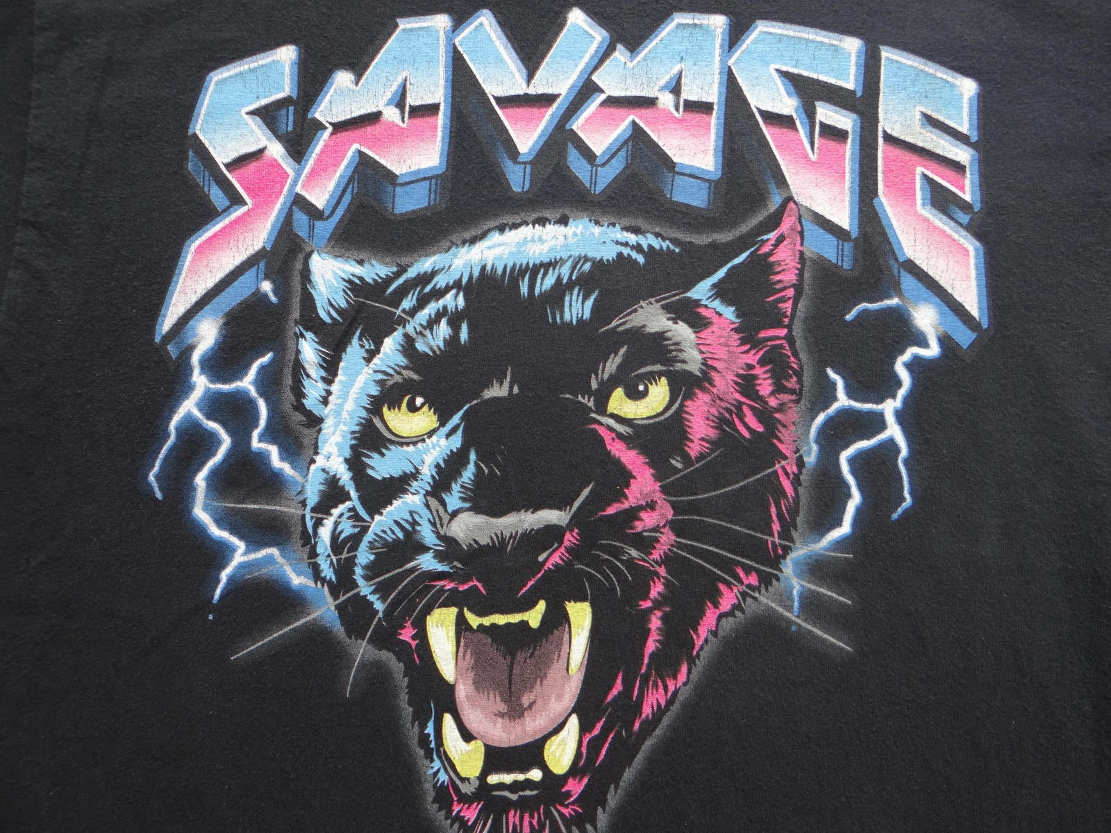 Savage Panther Graphic Tee - Retro 80s Style T-Shirt