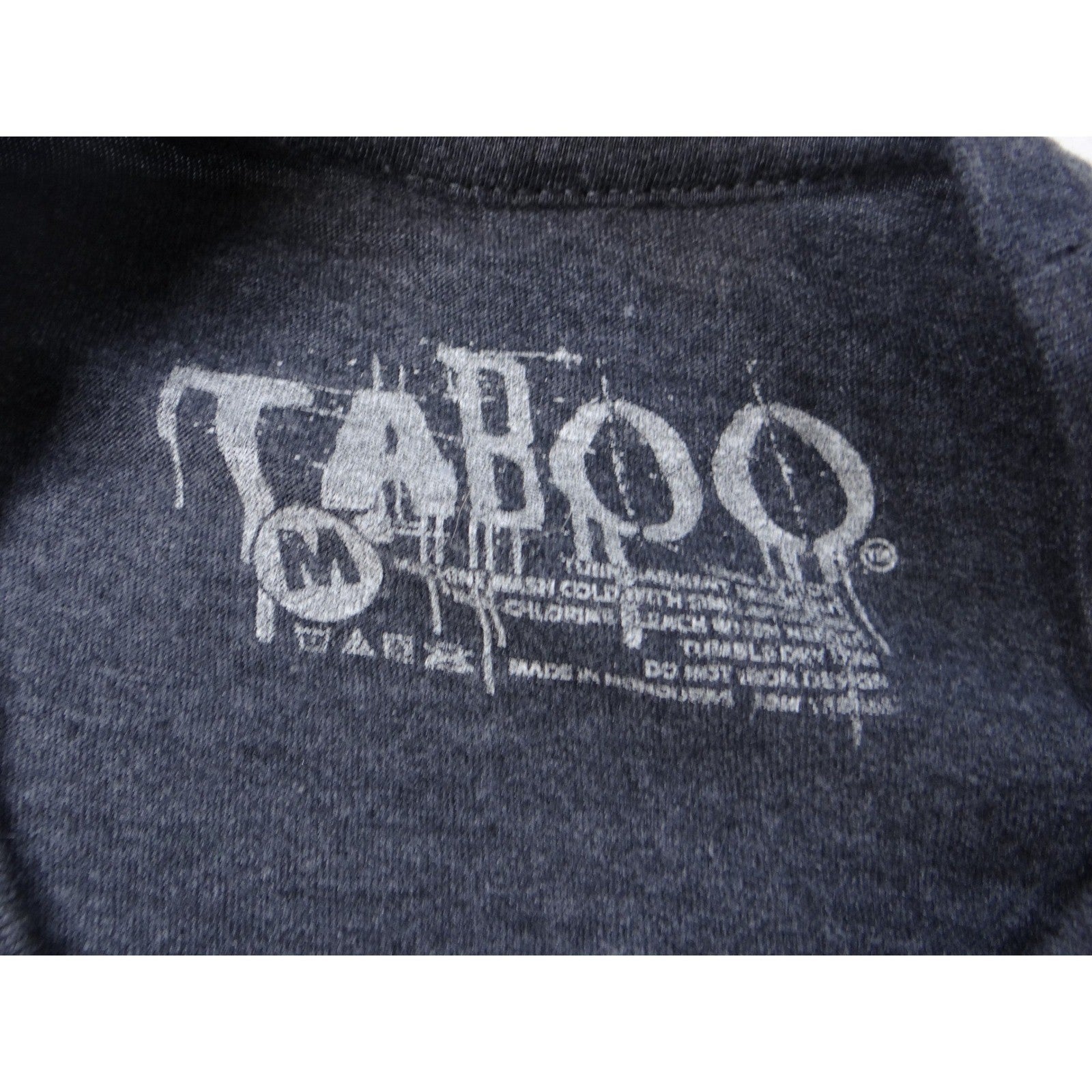 Taboo Nashville Guitar Pick American Flag Graphic T Shirt Womens Medium Charcoal