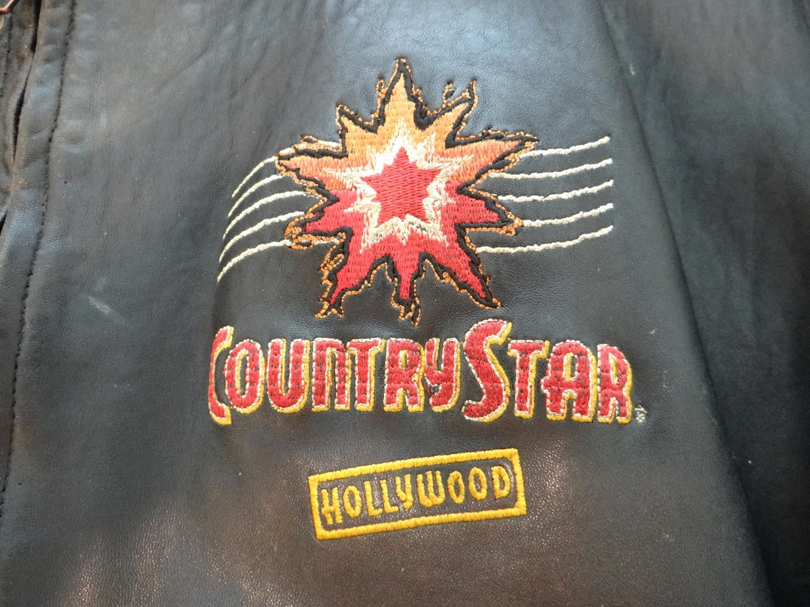 Country Star Hollywood Women's Leather Jacket with Embroidered Patches
