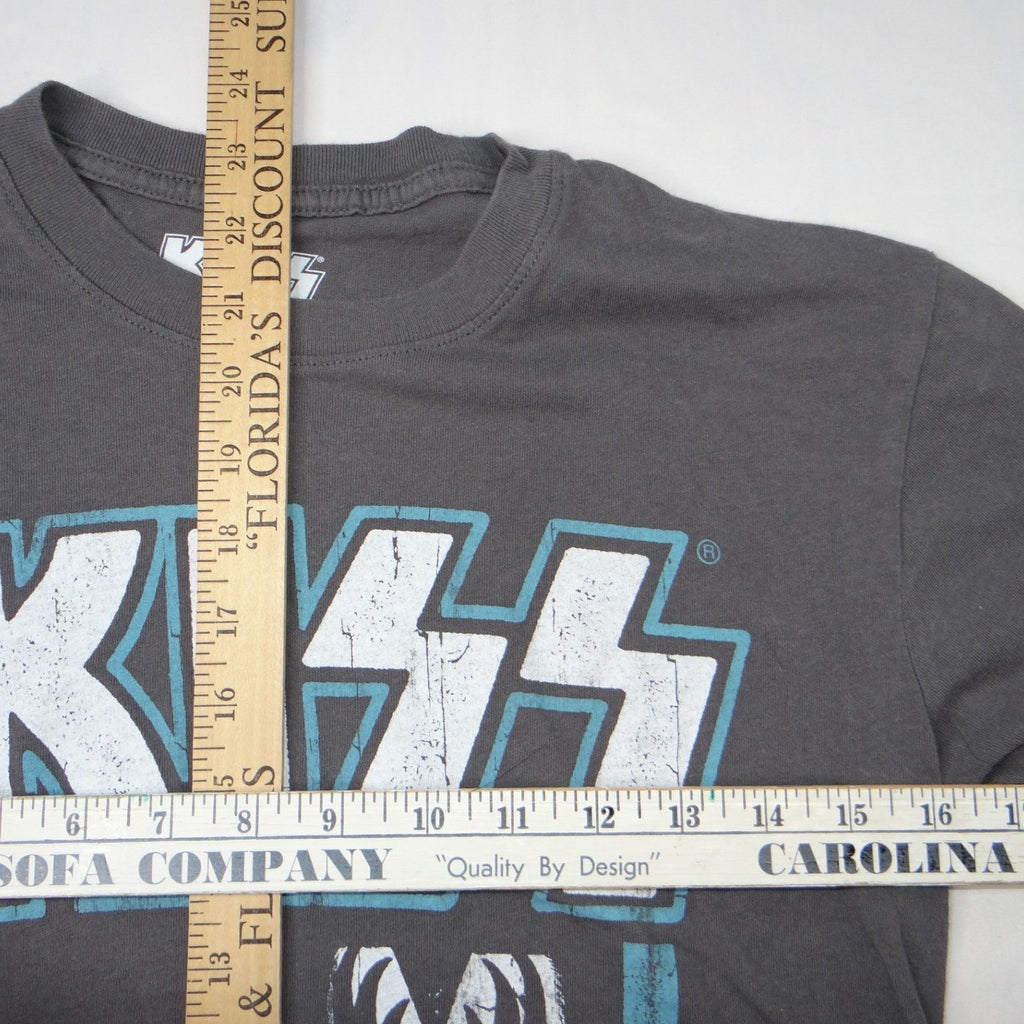 KISS Band Rock T Shirt Charcoal Gray Graphic Print XS