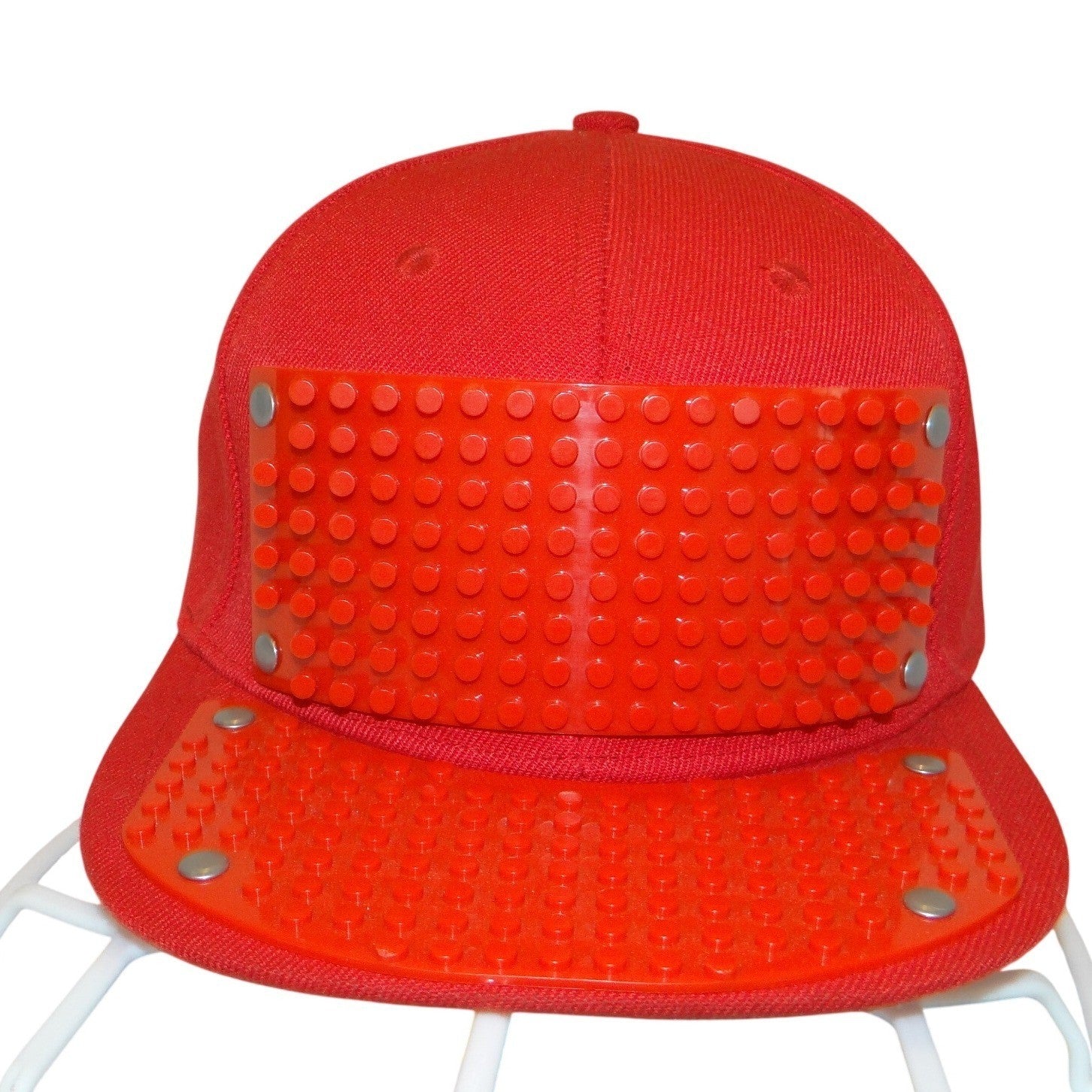 Elope Red Building Block Snapback Hat Customizable Brick Base Plate Flat Brim
