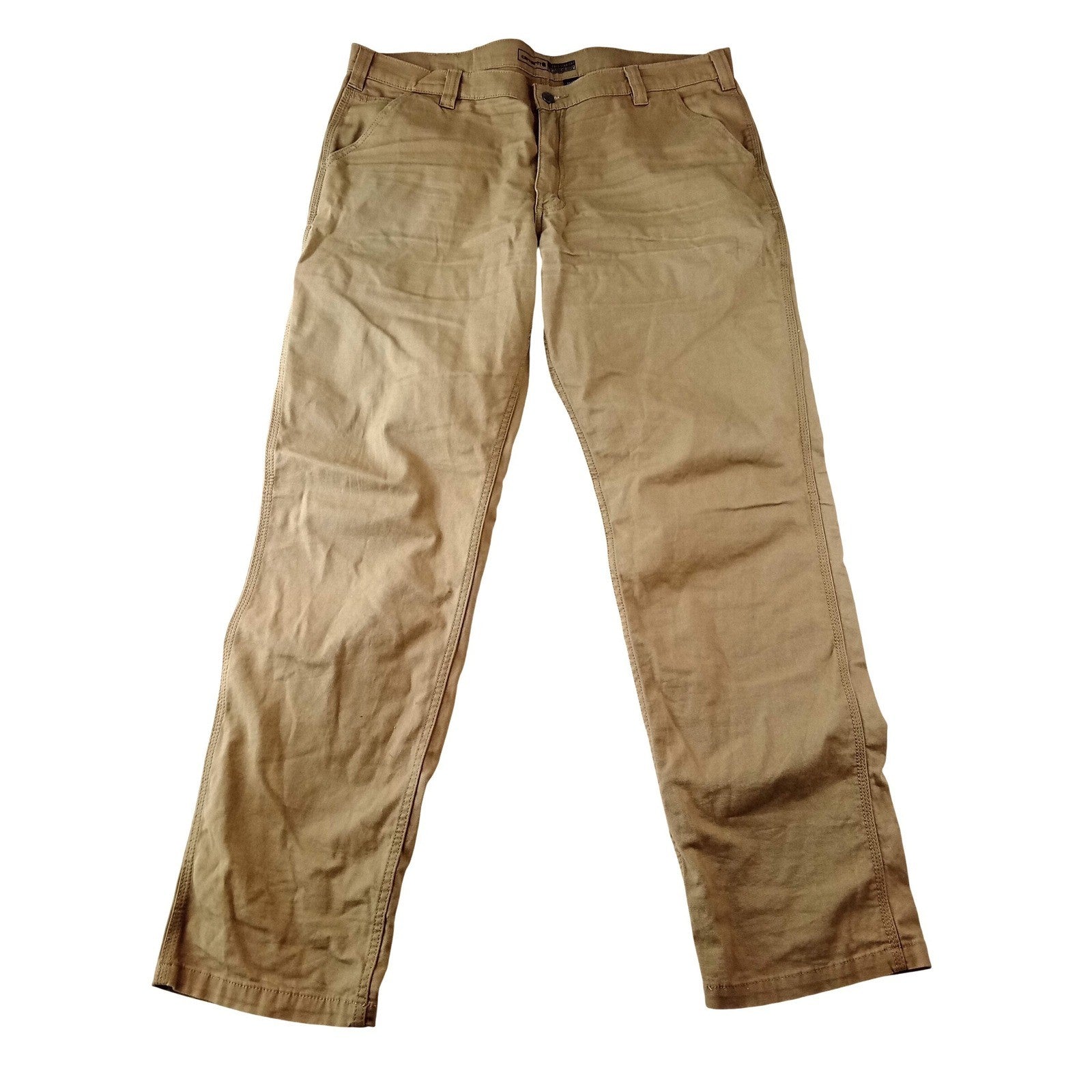 Carhartt Relaxed Straight Fit Work Pants Mens 40x34 Tan Canvas Utility Trousers