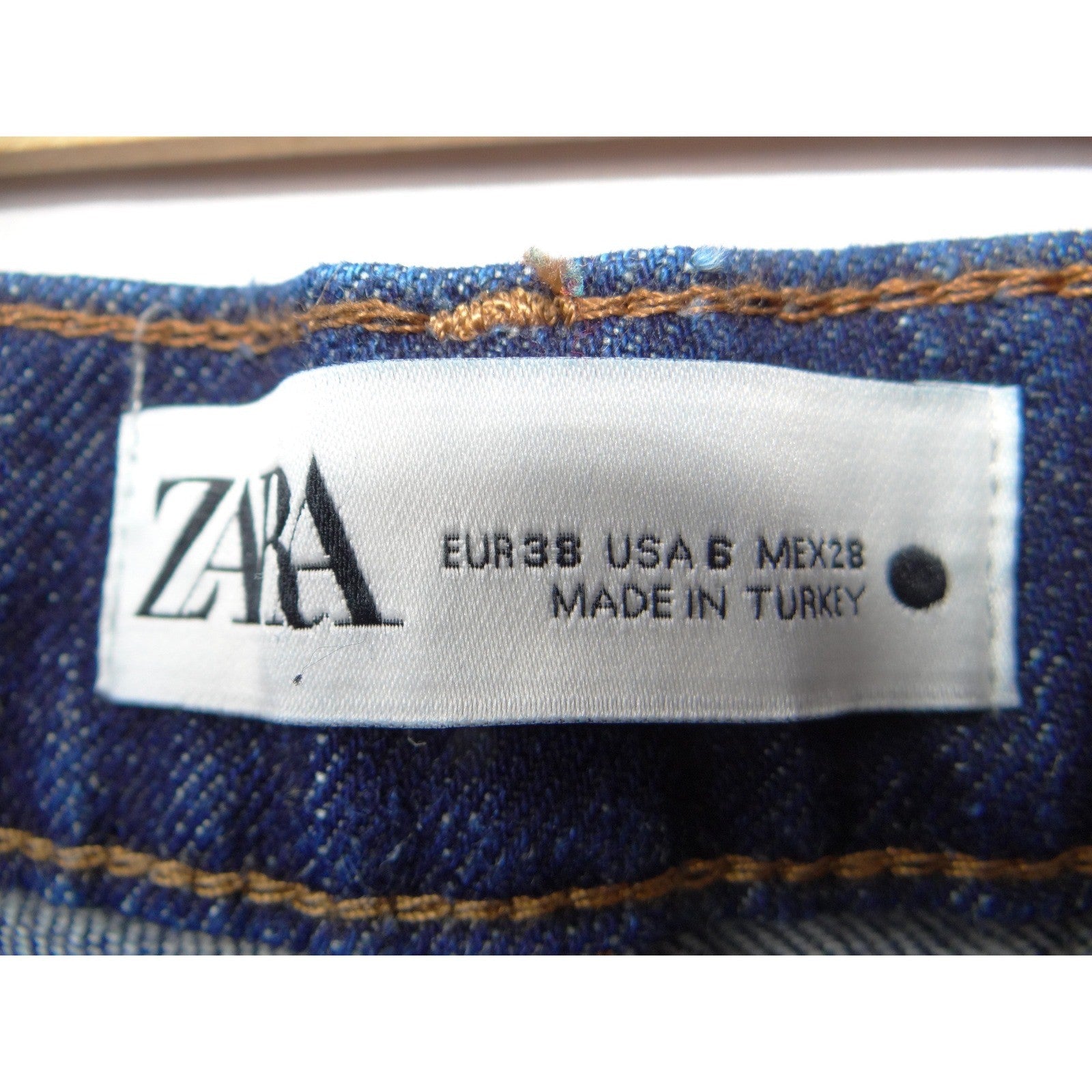 Zara Womens High Rise Straight Leg Jeans Dark Indigo Blue Size 6 MEX 28