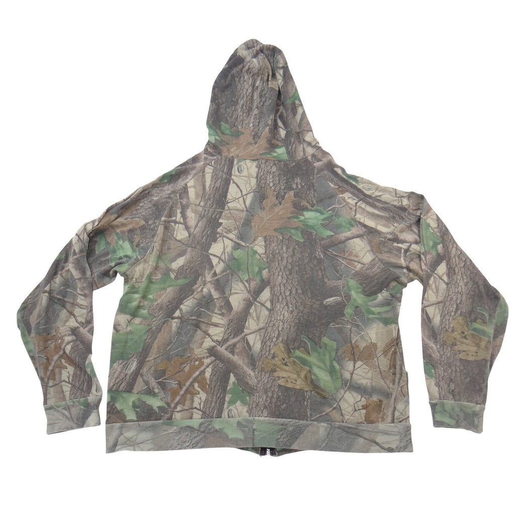 VTG Walls Realtree Hardwoods Camo Full Zip Hoodie Mens Brown Green Camouflage