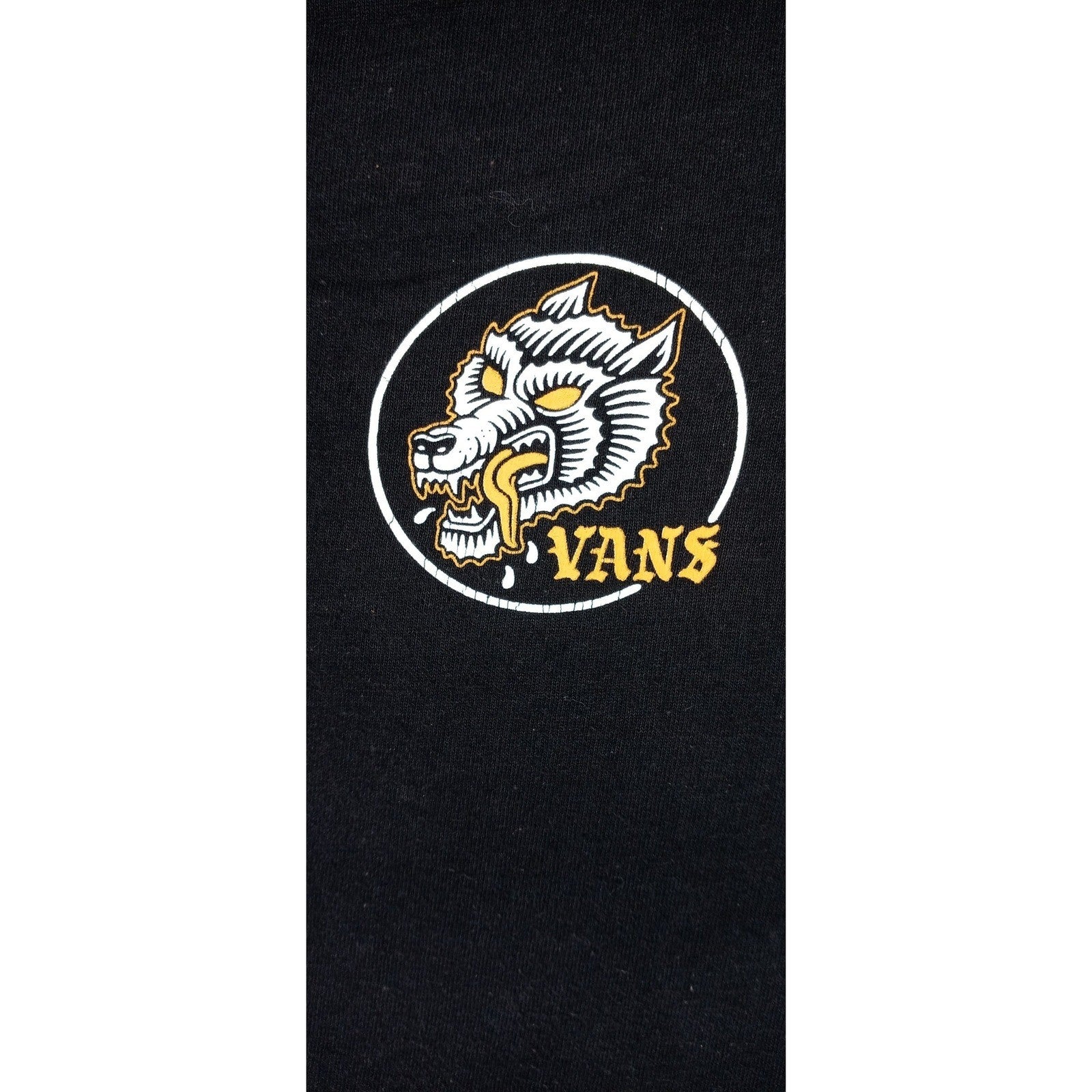 Vans Men's Black Wolf Graphic T-Shirt Size Large