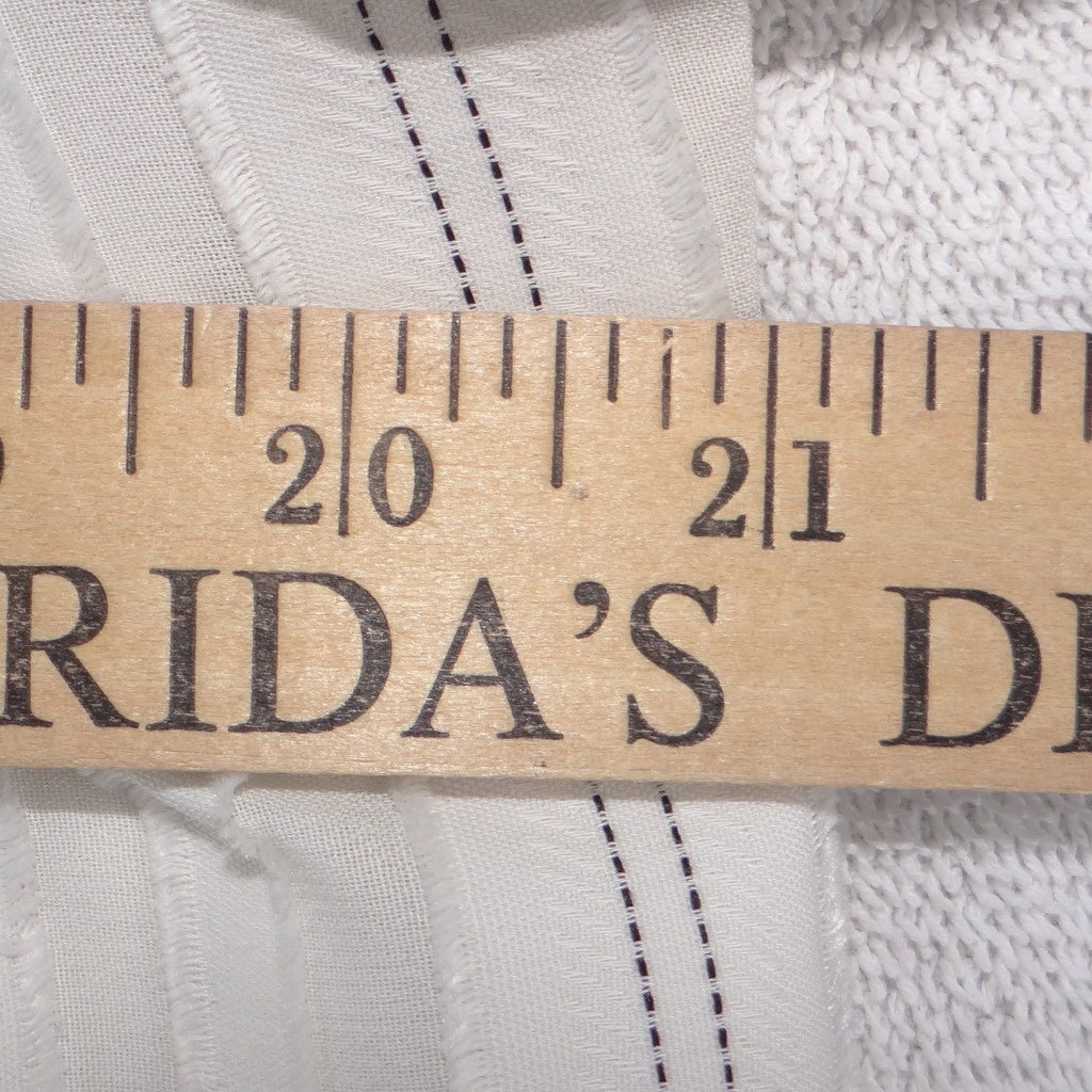 Loft Womens White Striped Long Sleeve Tie Cuff Blouse Top Size M