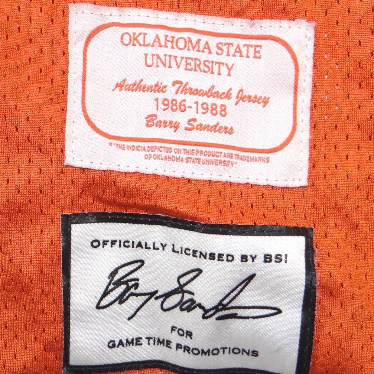 RARE Oklahoma State Barry Sanders 21 Throwback Football Jersey Orange XL 1986-88