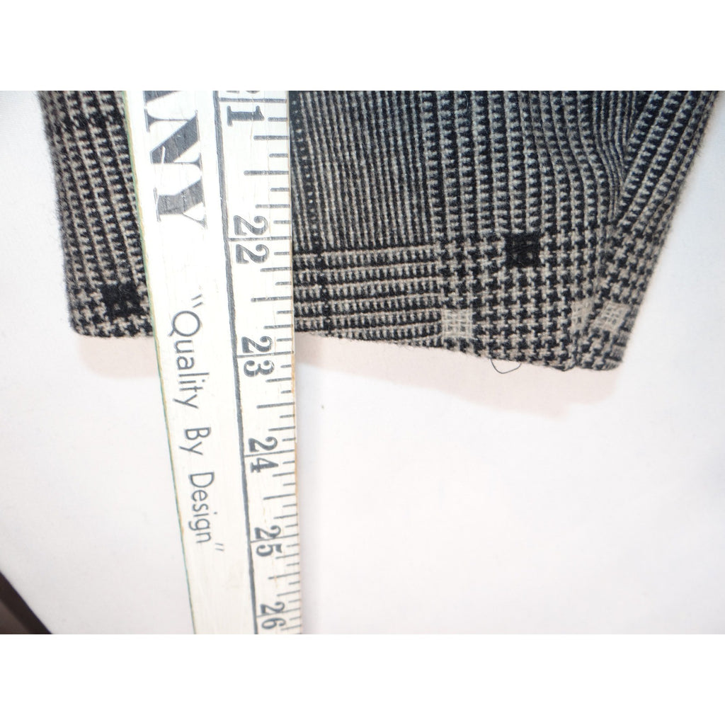 Vintage HBS LTD Trendy Plaid Double Breasted Blazer Jacket Gray Black White