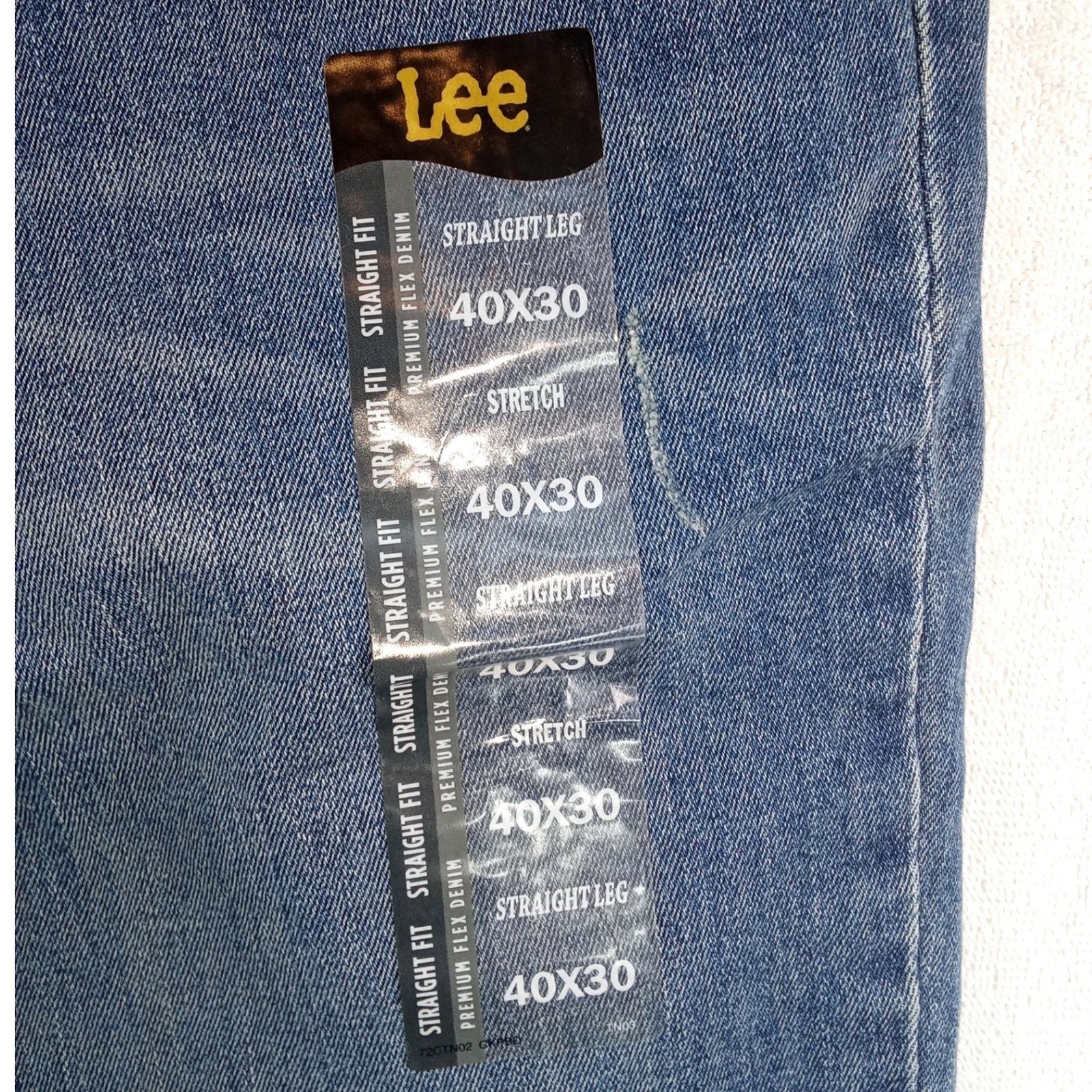 NWT-Lee Mens Straight Fit Straight Leg Jeans Heath Blue 40x30 Premium Flex