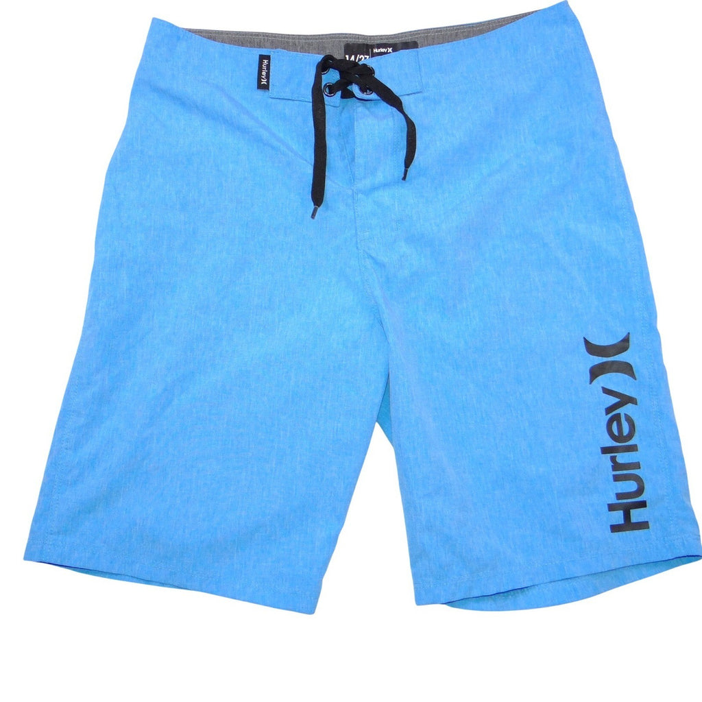 Hurley Mens Board Shorts Light Blue Heathered Swim Trunks Size 14/27 Lace Up