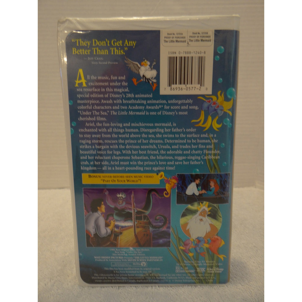 Disney The Little Mermaid VHS Masterpiece Collection Special Edition THX 12731