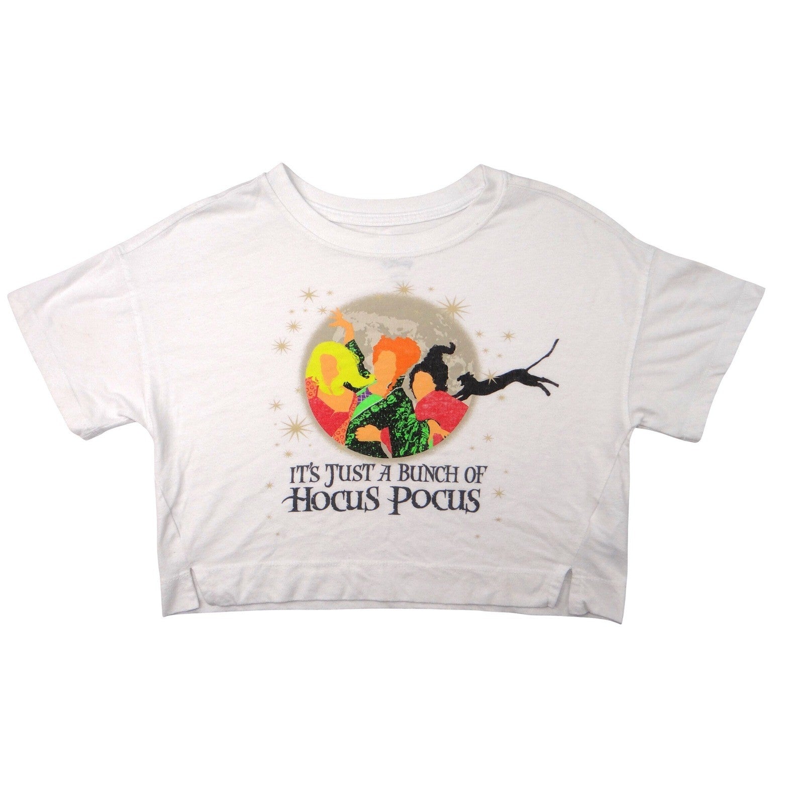 Old Navy Disney Hocus Pocus Cropped T Shirt Girls L 10 12 White Graphic Tee