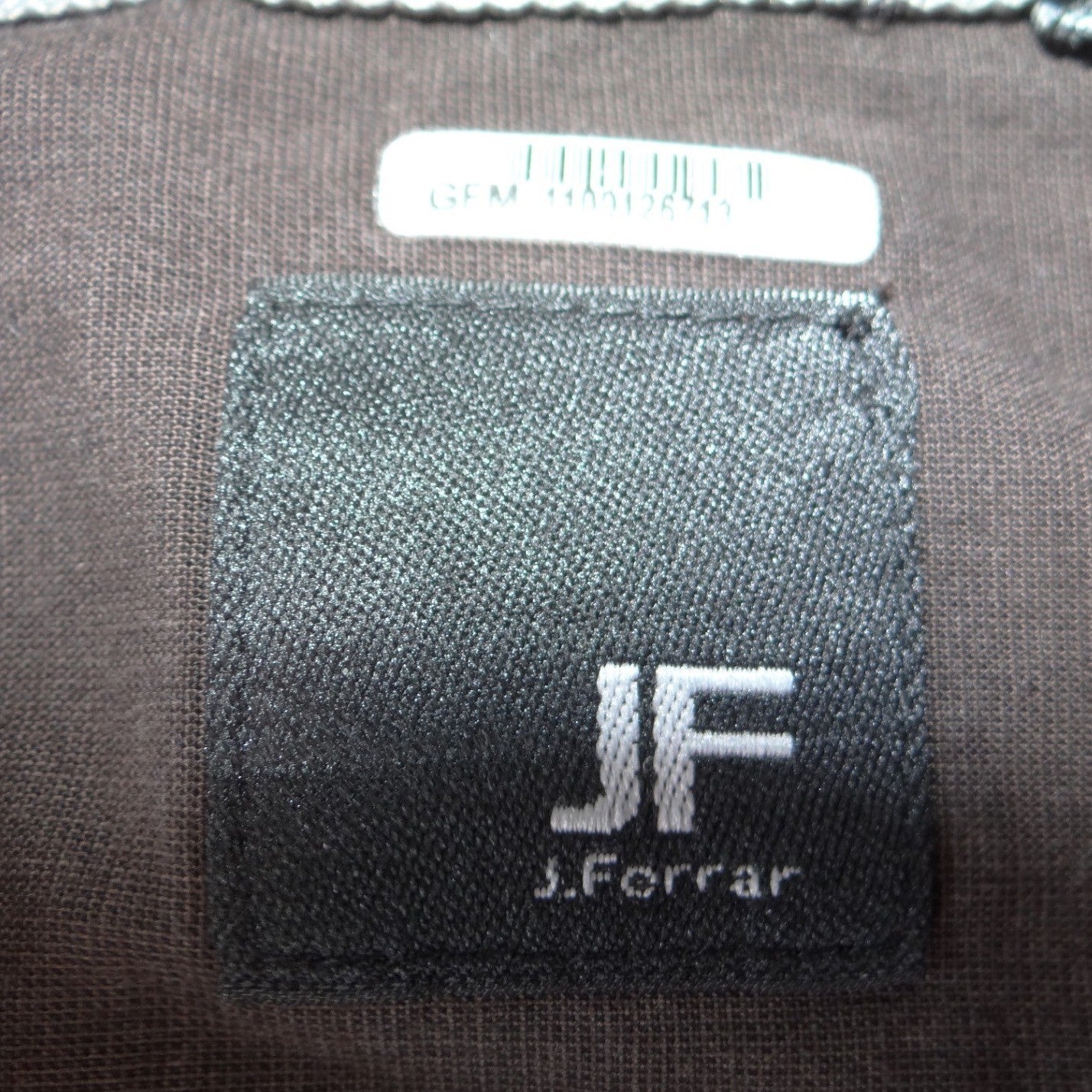 J.Ferrar Mens Charcoal Gray Brown Roll Tab Long Sleeve Button Down Shirt