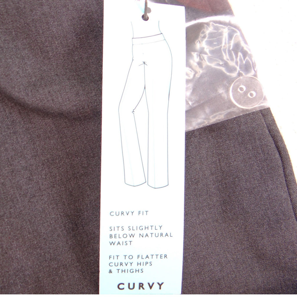 NWT Covington Essentials Petite Curvy Fit Wide Leg Dress Pants Gray 14P
