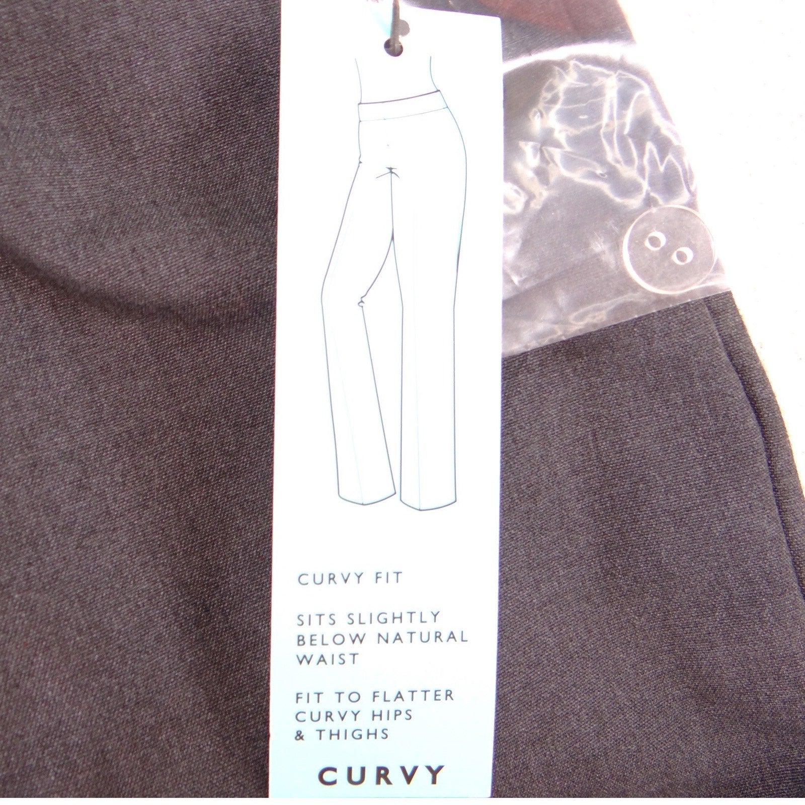 NWT Covington Essentials Petite Curvy Fit Wide Leg Dress Pants Gray 14P