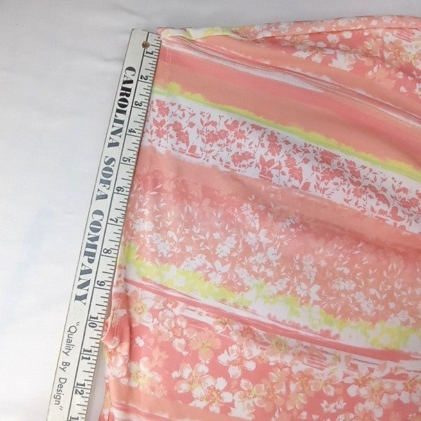 NWT-Hearts of Palm Woman Blush Strokes Print V Neck Gathered Ring Top 3X
