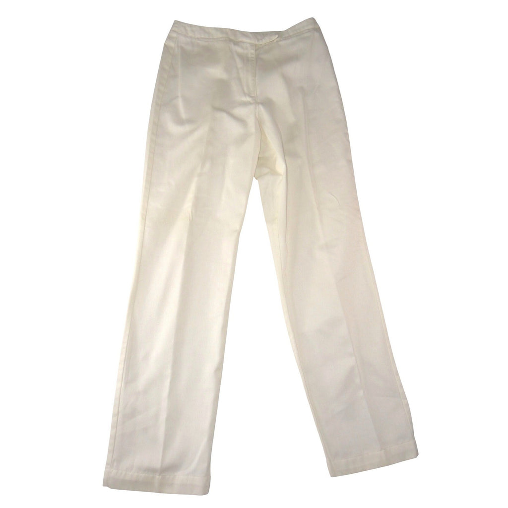 Liz Claiborne Audra Womens White Straight Leg Dress Pants Size 10 Twill Trousers