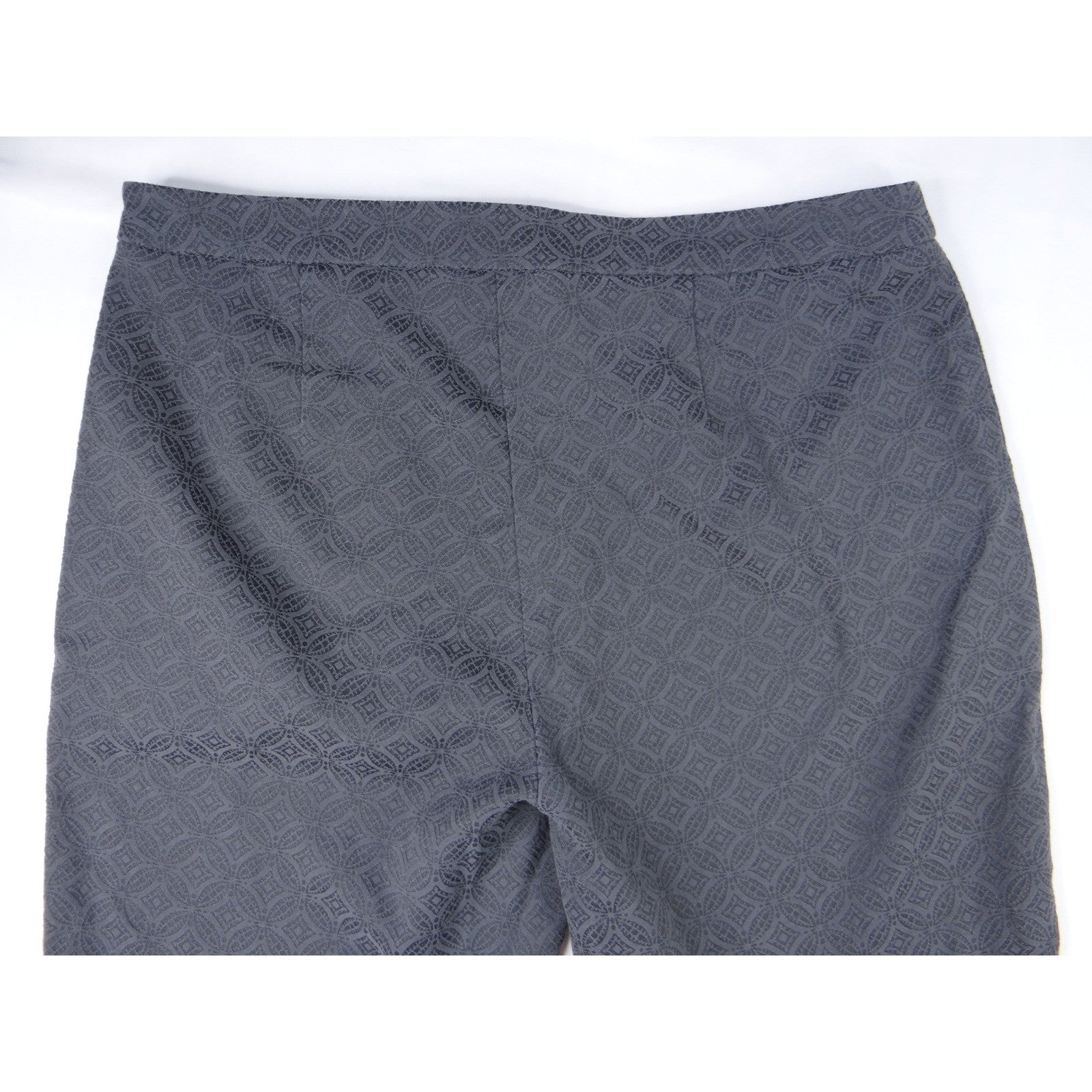 Sigrid Olsen Signature Womens Gray Geometric Pattern Stretch Pants Size 8